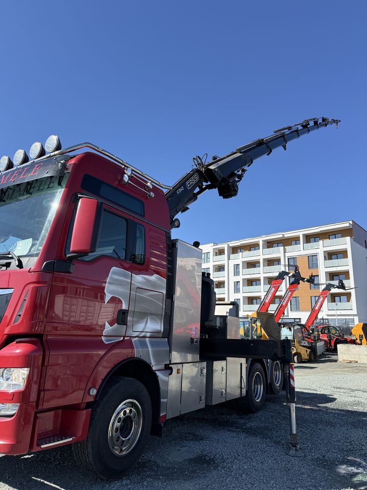 Camion MAN TGX28.500 an 2018 km300 mii macara 25M Fassi 345 cu troliu