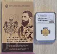 Moneda aur BNR 100 Lei, Regatul Romaniei, gradata NGC PF 68