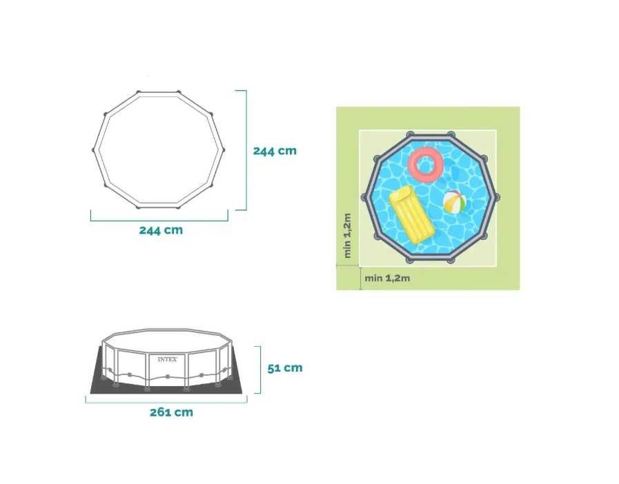 Piscina Bazin Familie Copii Cadru Metal Intex 244x51cm LIVRAT GRATUIT