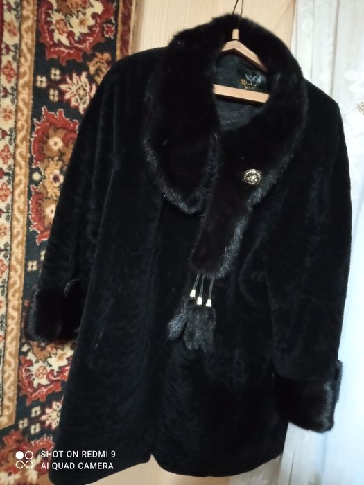 Шуба мутон с норкой
