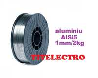 Sarma sudura aluminiu 1mm rola 2kg AlSi5 tip ER 4043 cu argon
