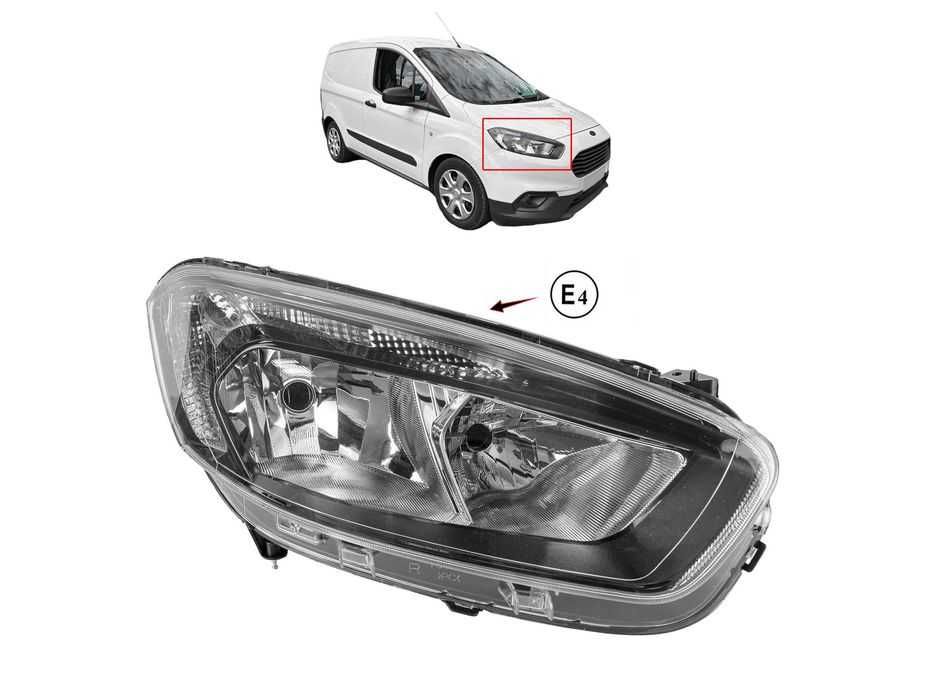 Фарове Фар за FORD TRANSIT COURIER 2018+ / Форд Транзит с мотор ЧЕРНИ