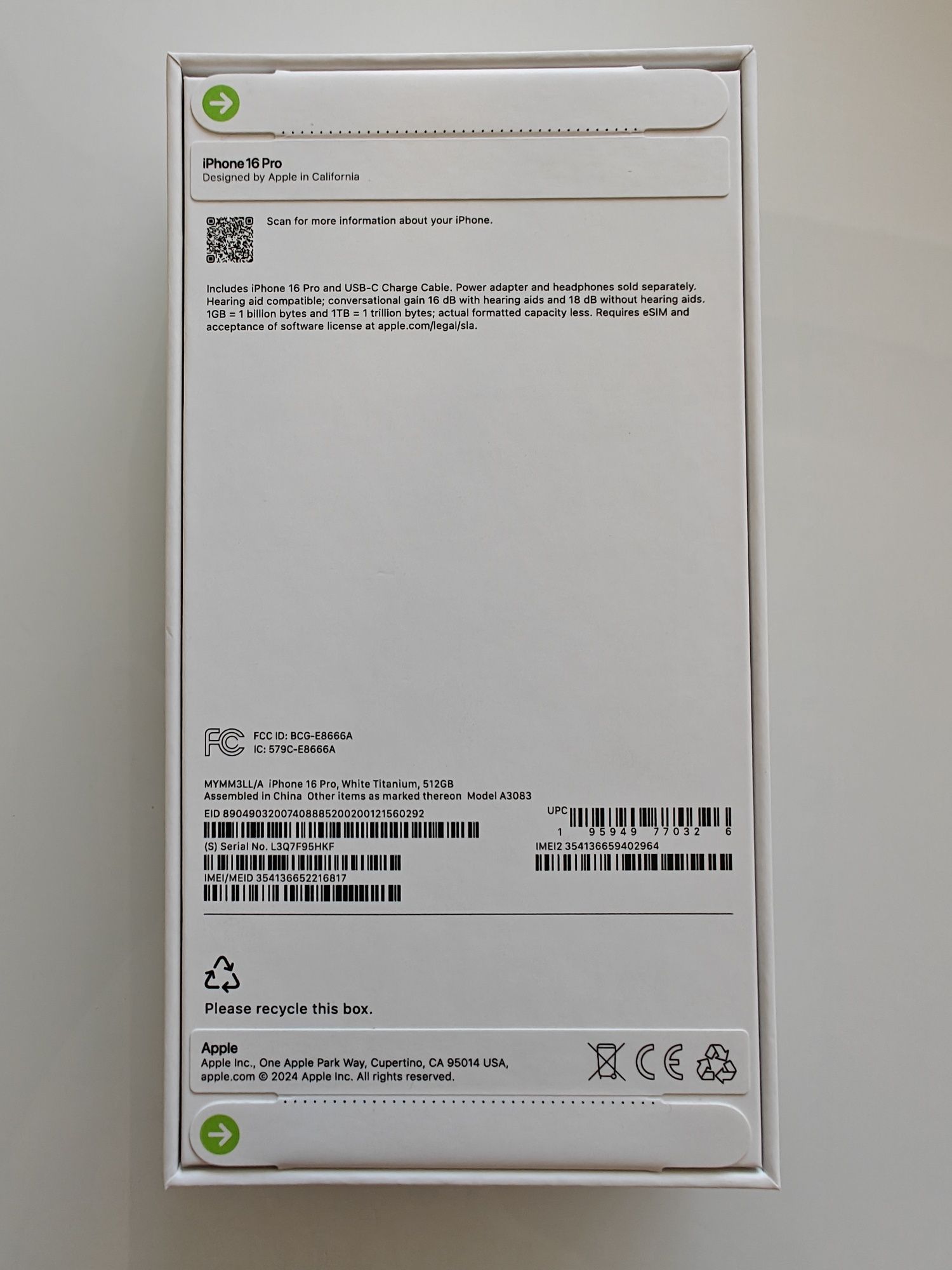 НОВИ! Iphone 16 pro 512 GB