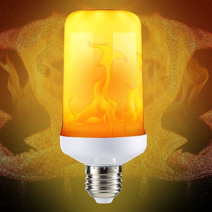 LED лампа имитираща огъня на фенер или факла