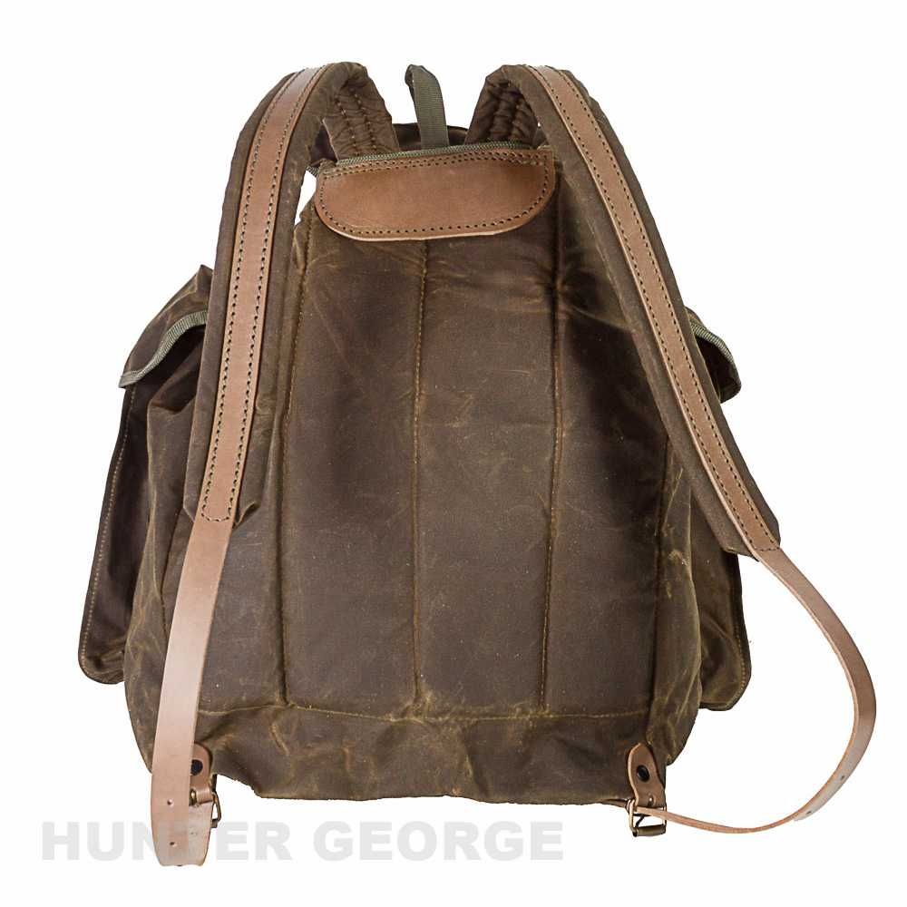 Раница за лов Hunter George от брезент и естествена кожа – XL-50L