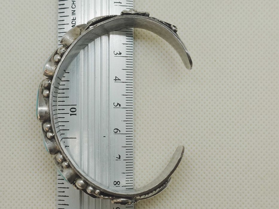 Brățară din argint 925 cu 5 cabochonuri de turcoaz natural, Navajo