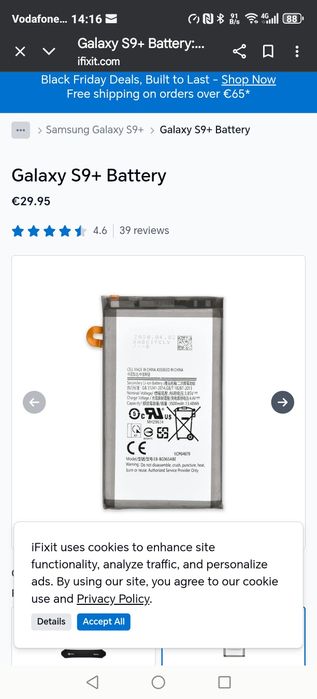 Baterie Samsung s9+ chit complet