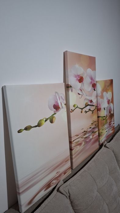 Tablou canvas orhidee (set 3 piese)