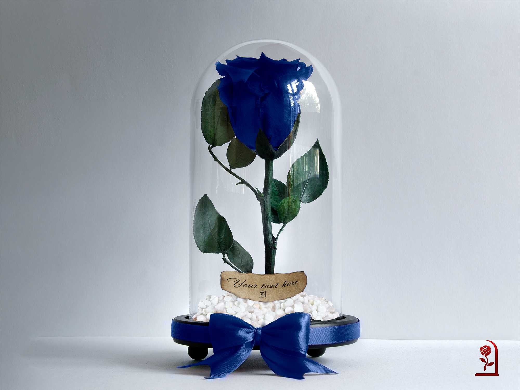 Бяла Вечна Роза в Стъкленица / Роза Подарък за Годишнина или Сватба