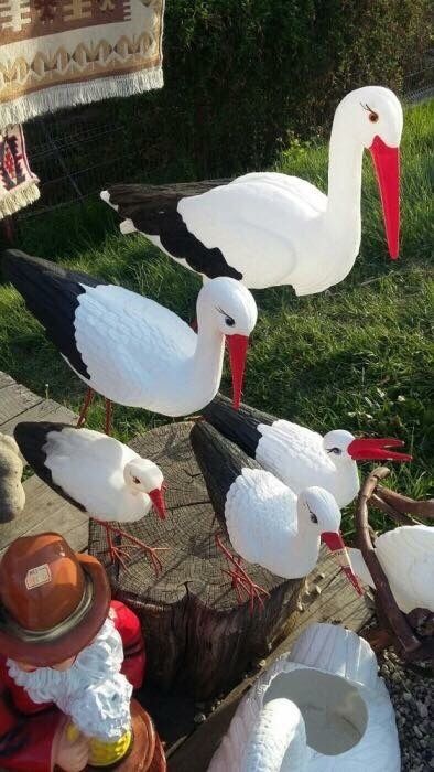 Barza din plastic pentru Gradina , decor