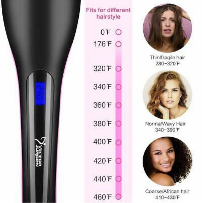 3D керамична четка преса за изправяне на коса Viktor Jurgen