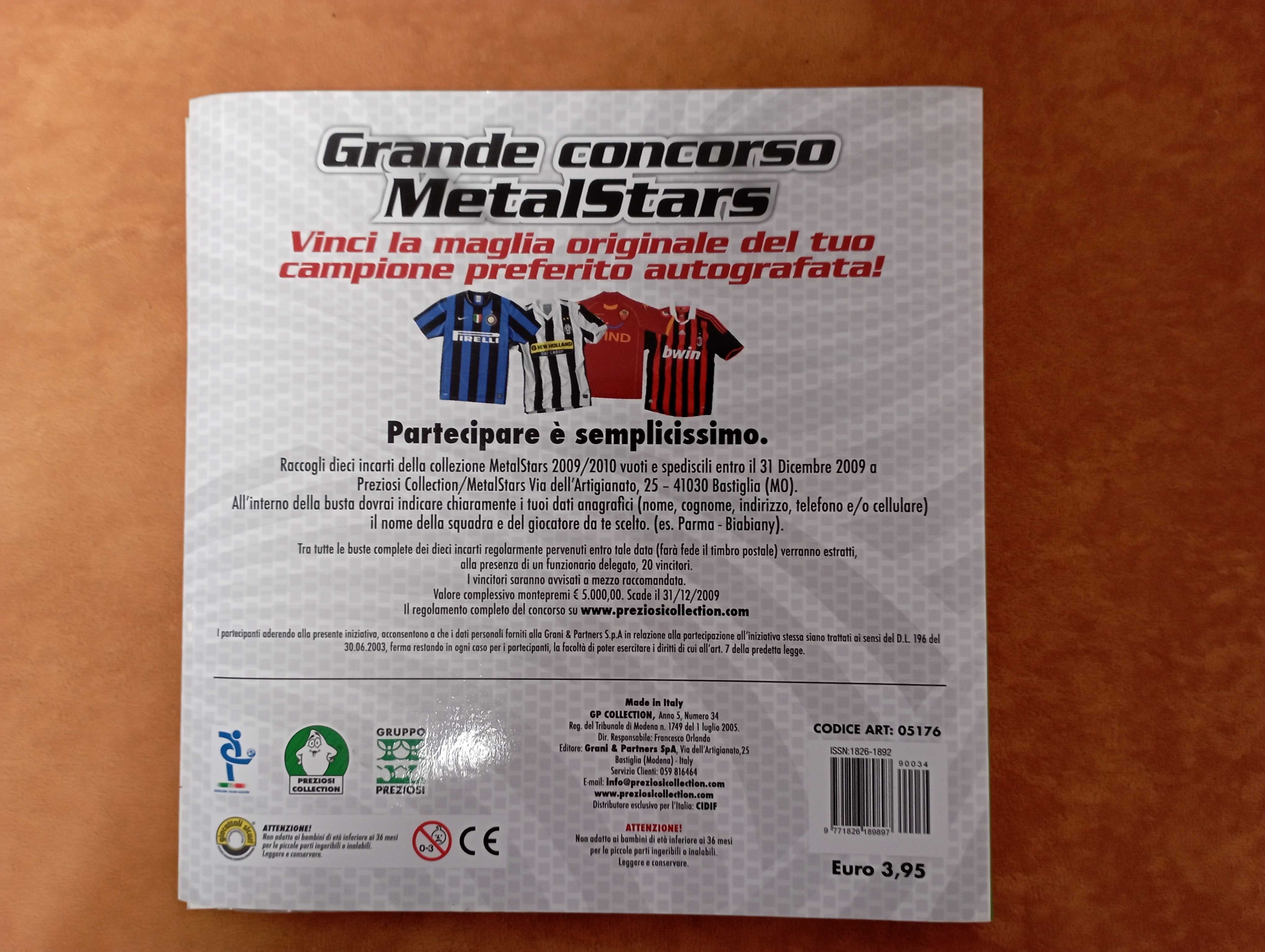 Album cartonase metalice Collector book Calcio MetalStars 2009/2010