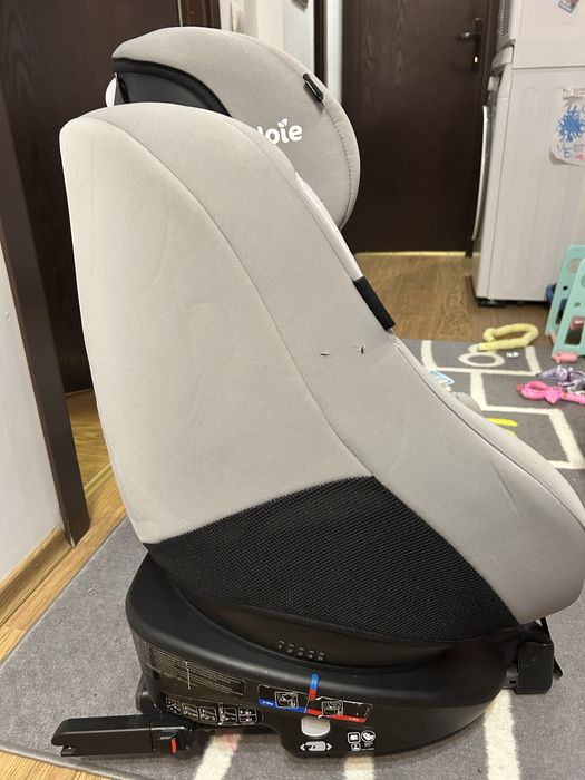 Scaun auto ISOFIX Joie Spin 360° Gray Flannel, rotativ, 0-18 kg, Gri