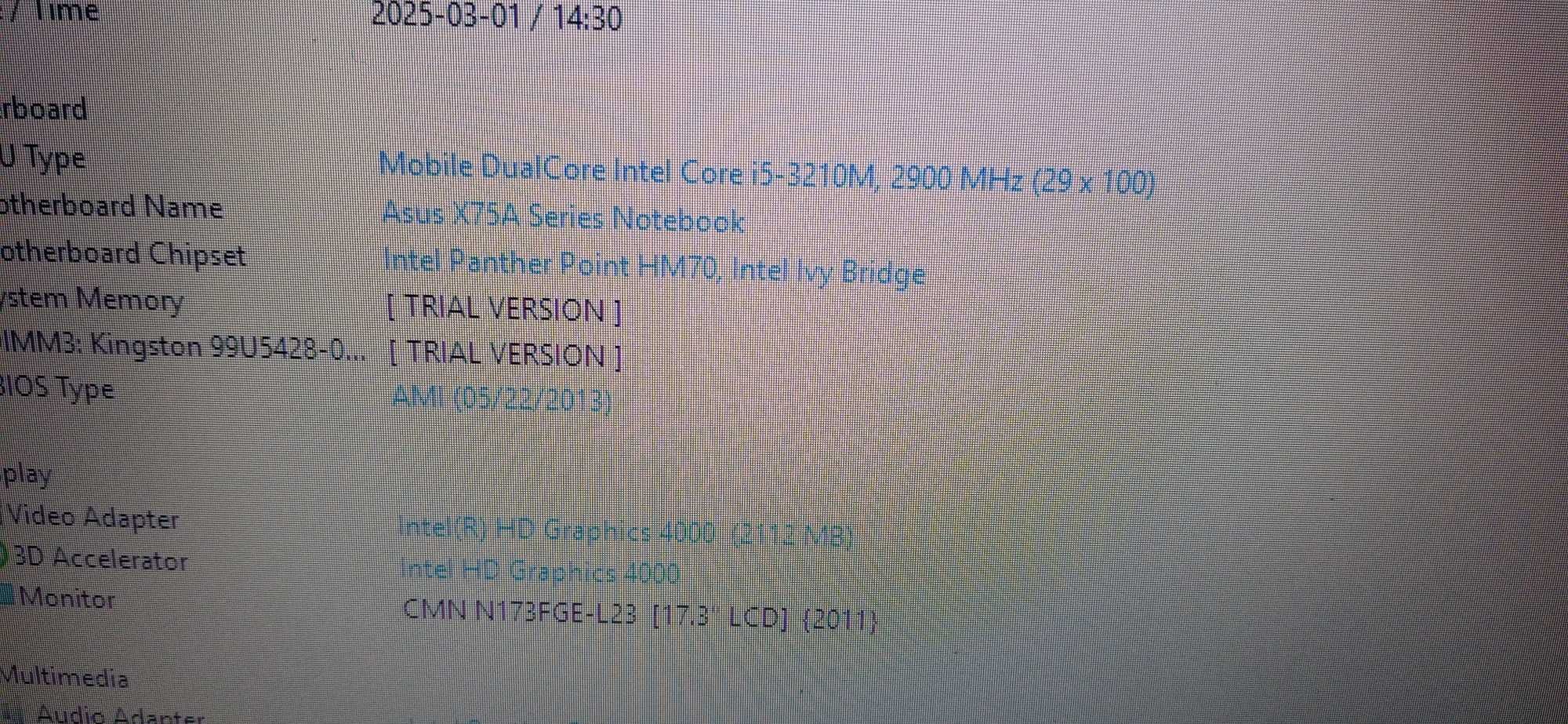 Продавам Лап топ asus x75a