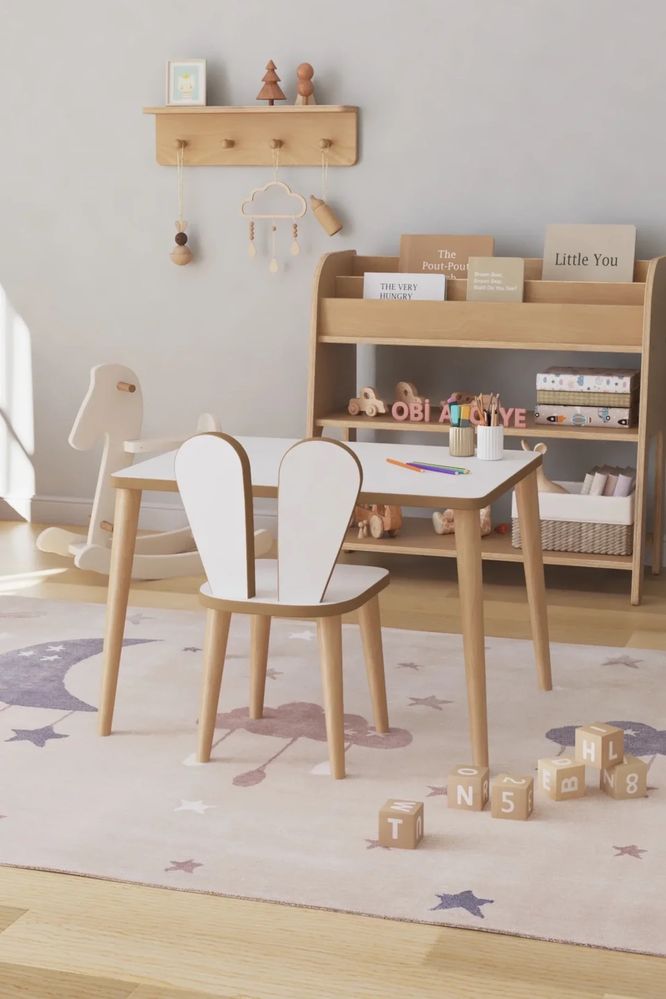 Детска маса 60*45см с 1 Стол "KinderTable" НОВ ДИЗАЙН