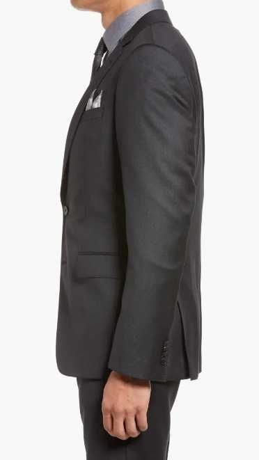 Sacou blazer slim 50 L premium Andrews lana super 130's gri inchis