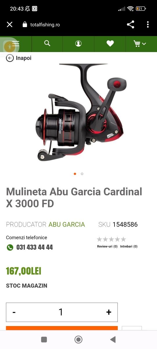 Mulineta Abu garica cardinal x3000 fd