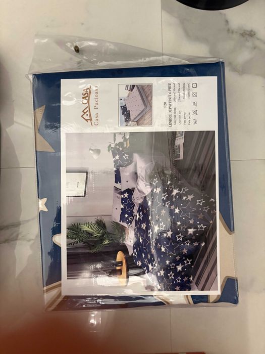 Casa Pucioasa, lenjerie de pat 6 piese fata pilota cearceaf fete perne