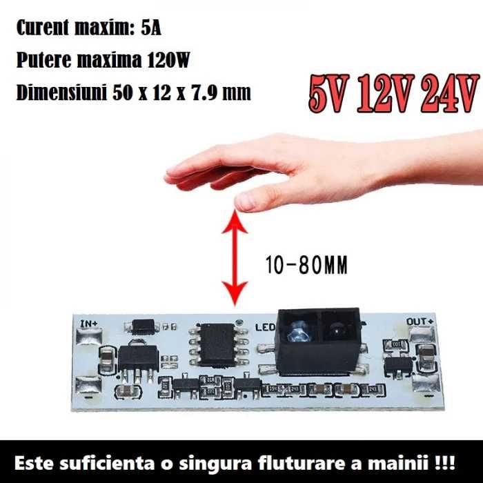 INTRERUPATOR touch less FARA ATINGERE senzor proximitate DIMMER 5V 12V