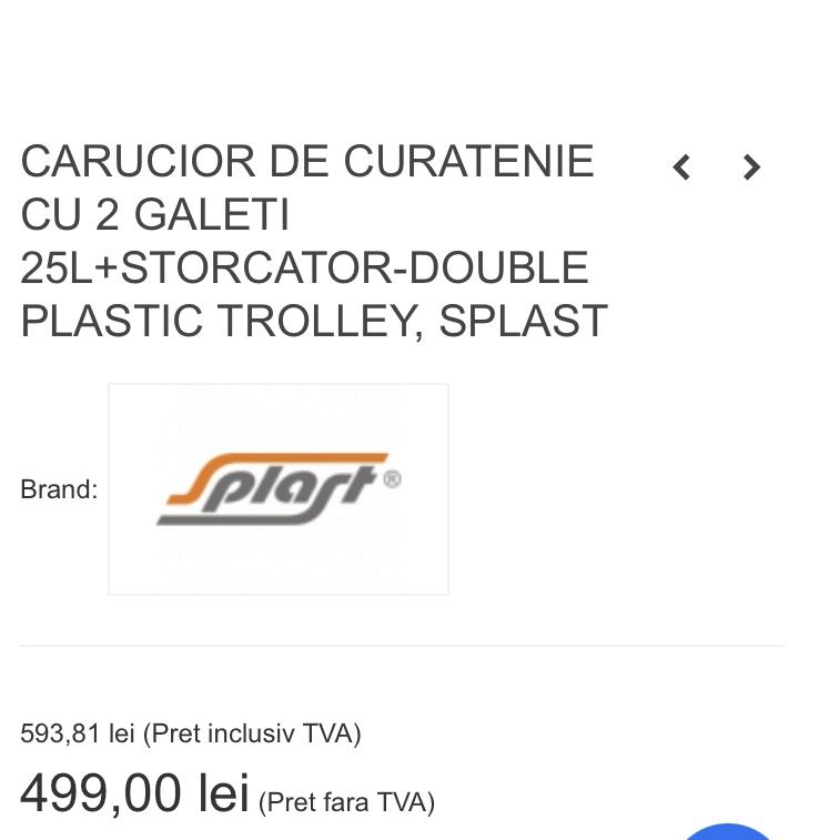 Carucior cu galeti si storcator profesional