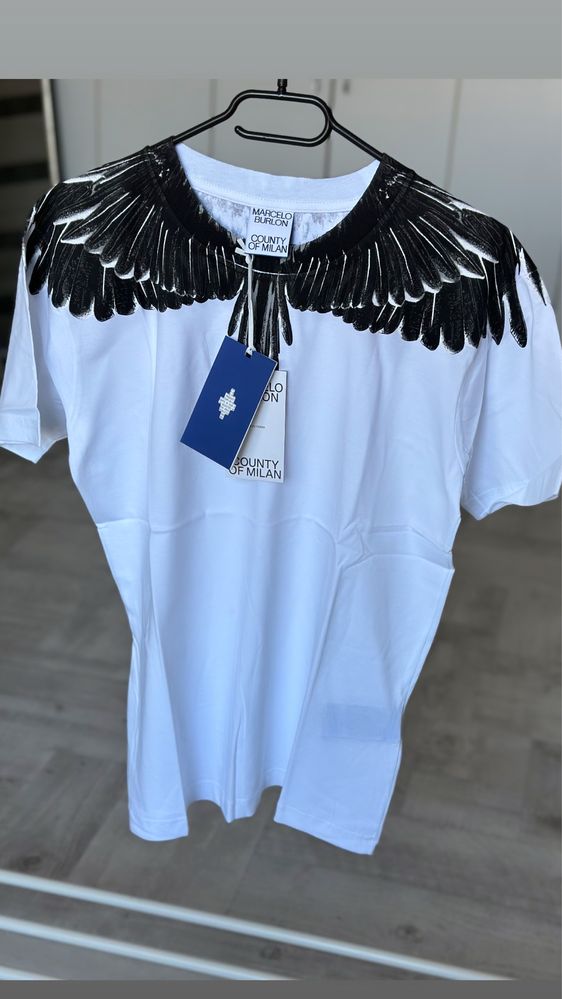 Tricou Marcelo Burlon white black