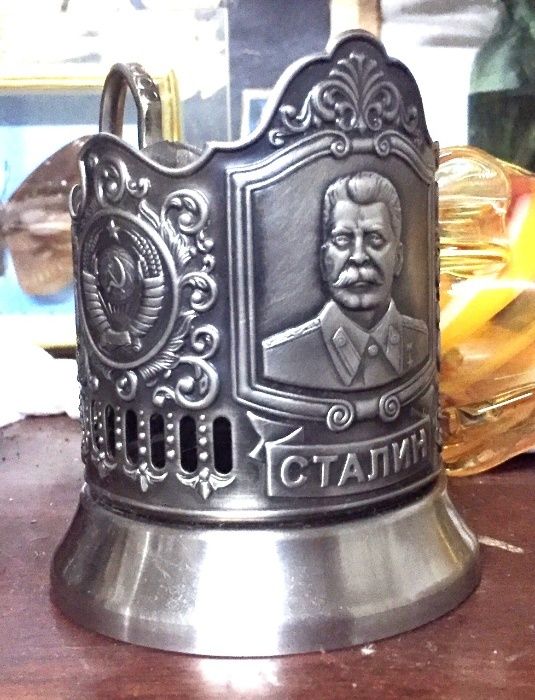 Подстаканник Герб СССР плюс стакан и ложечка посеребряная