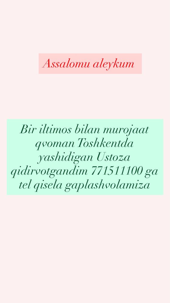 Srochna Arab tili Ustoza qidirvoman