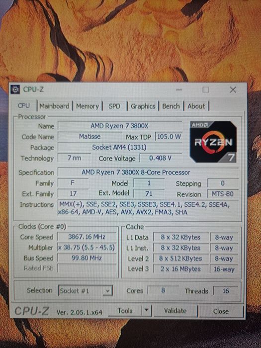 Procesor Ryzen 7 3800x + Aorus B550I PRO AX + 16gb ram 4133MHz