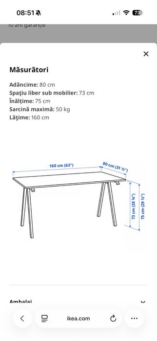 Birou ikea 10/10. 2 bucati/pretul per produs