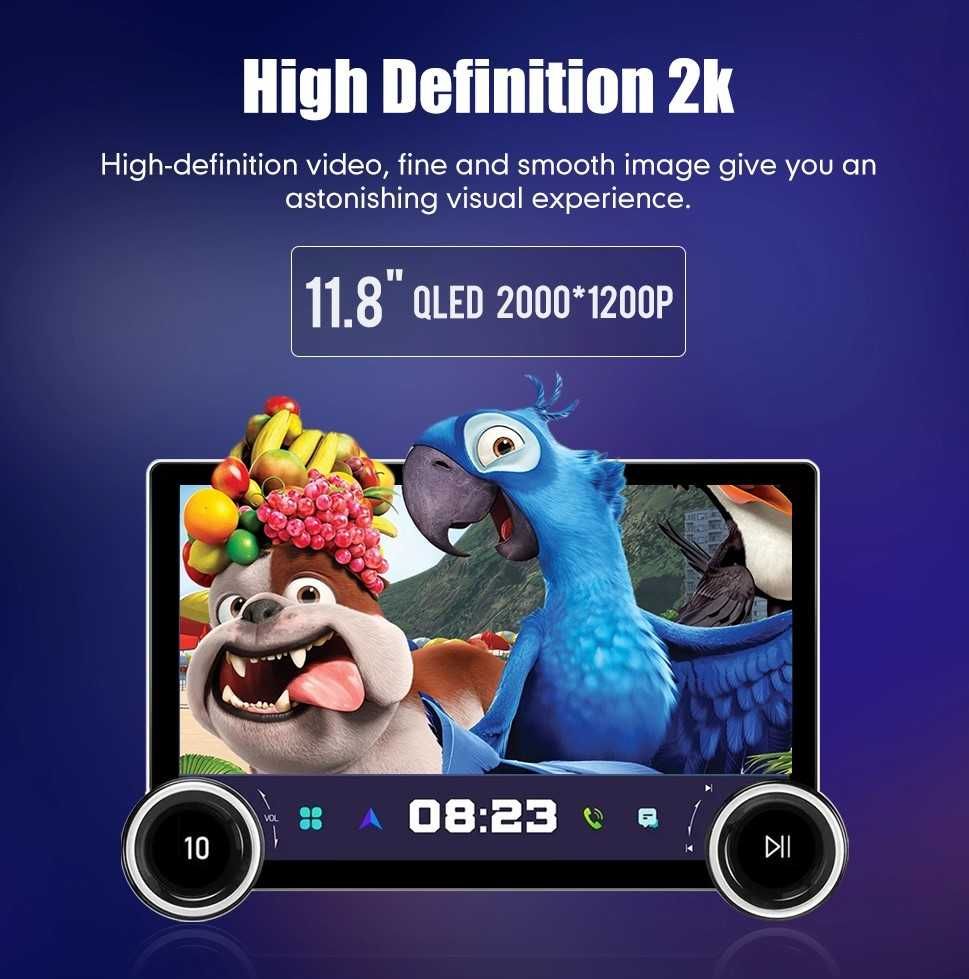 УНИВЕРСАЛНА НАВИГАЦИЯ 2K QLED - 11.8" андроид нави, 8888