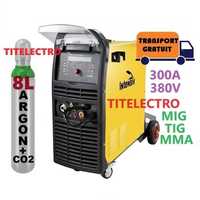 Aparat sudura cu sarma DIGI MIG 300 + butelie 8L argon CO2 corgon plin