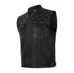 Vesta moto piele naturala SM SOA white threads marimea M, L, XL, 2XL