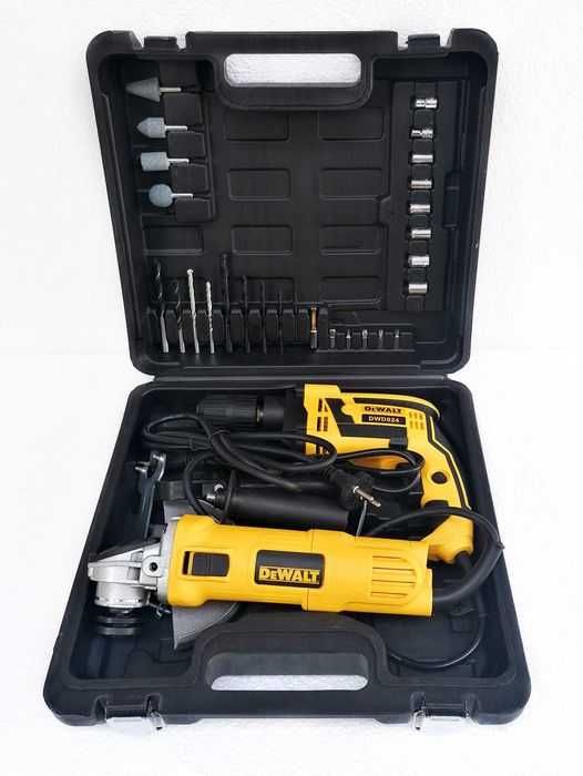 Pachet Flex si Bormasina Dewalt - Makita 1100W Polizor + Autofiletanta