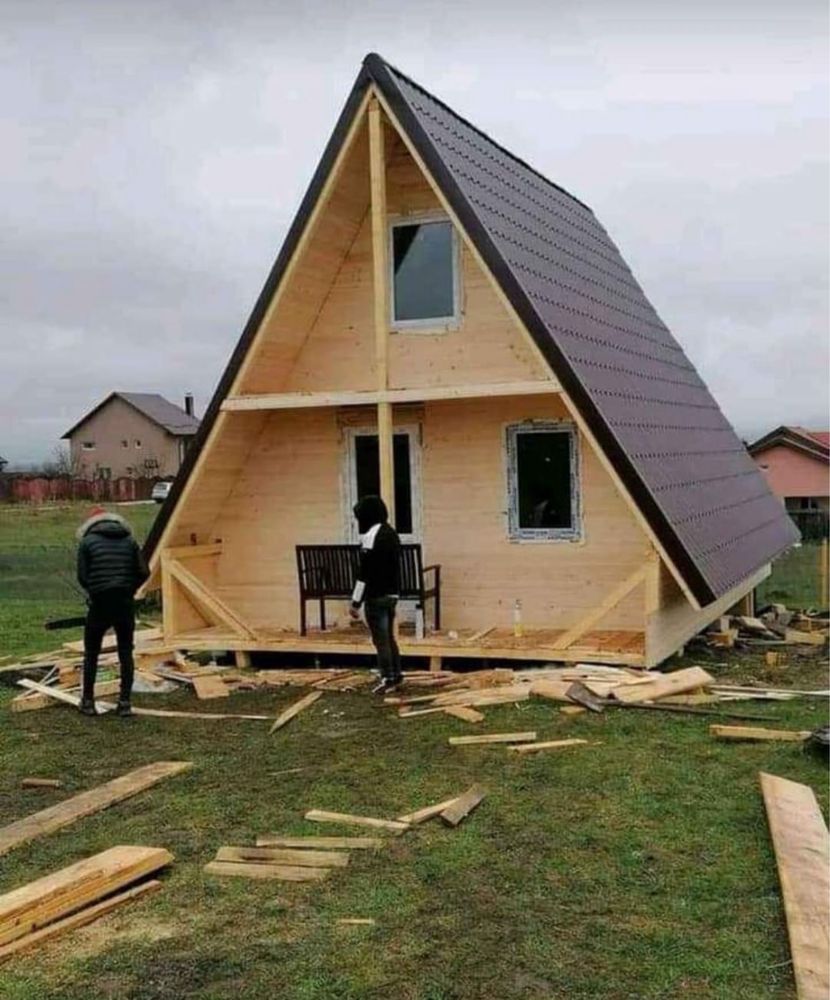 Fac case cabane tip A din lemn sau modulare