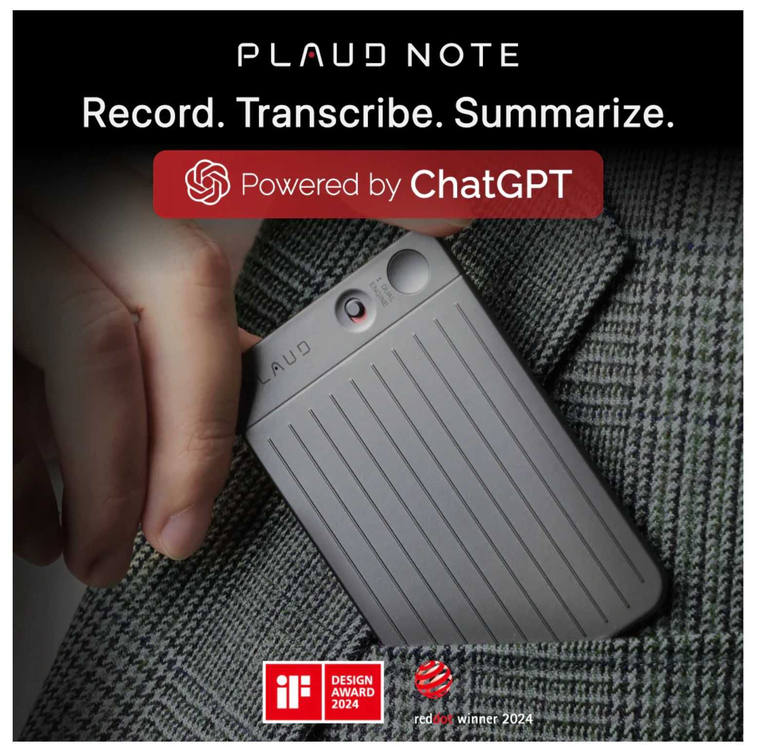 Plaud note, диктофон с AI-транскрибацией Chat GPT.