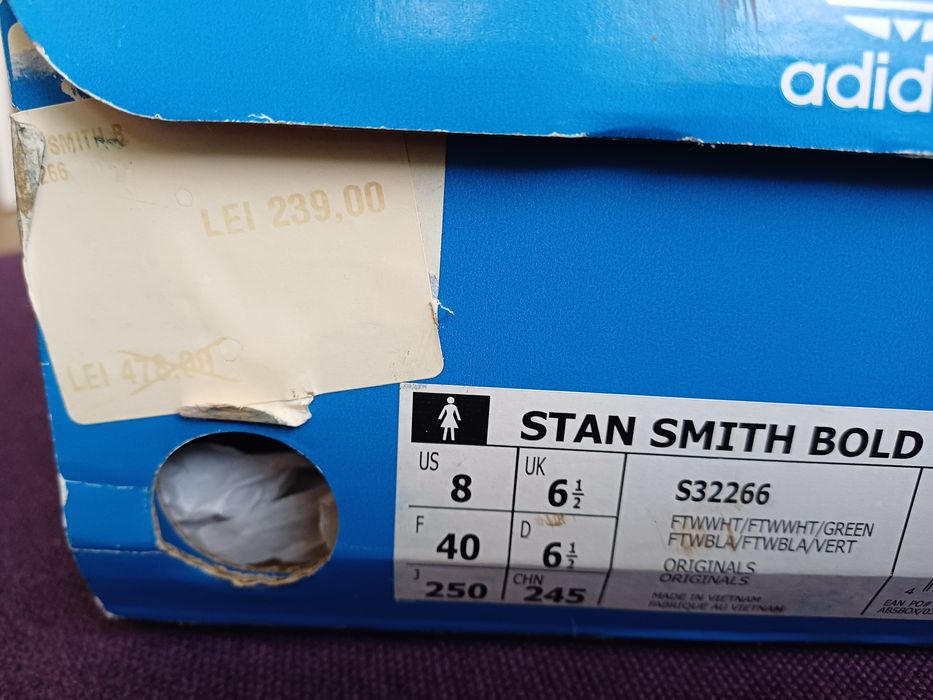 Pantofi sport Adidas Stan Smith Bold , mărimea 40