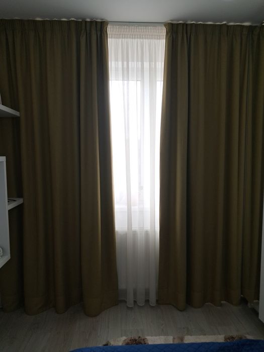 Draperii galben mustar 2 bucati ,  190/235 bucata plus 2 fete de perna