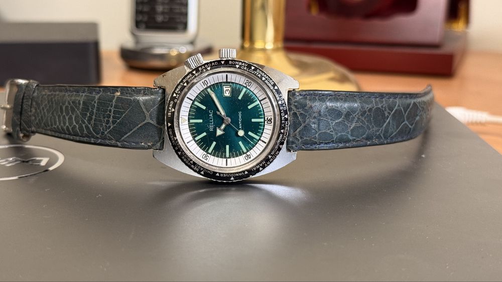 Ceas diver compressor 38mm cadran verde