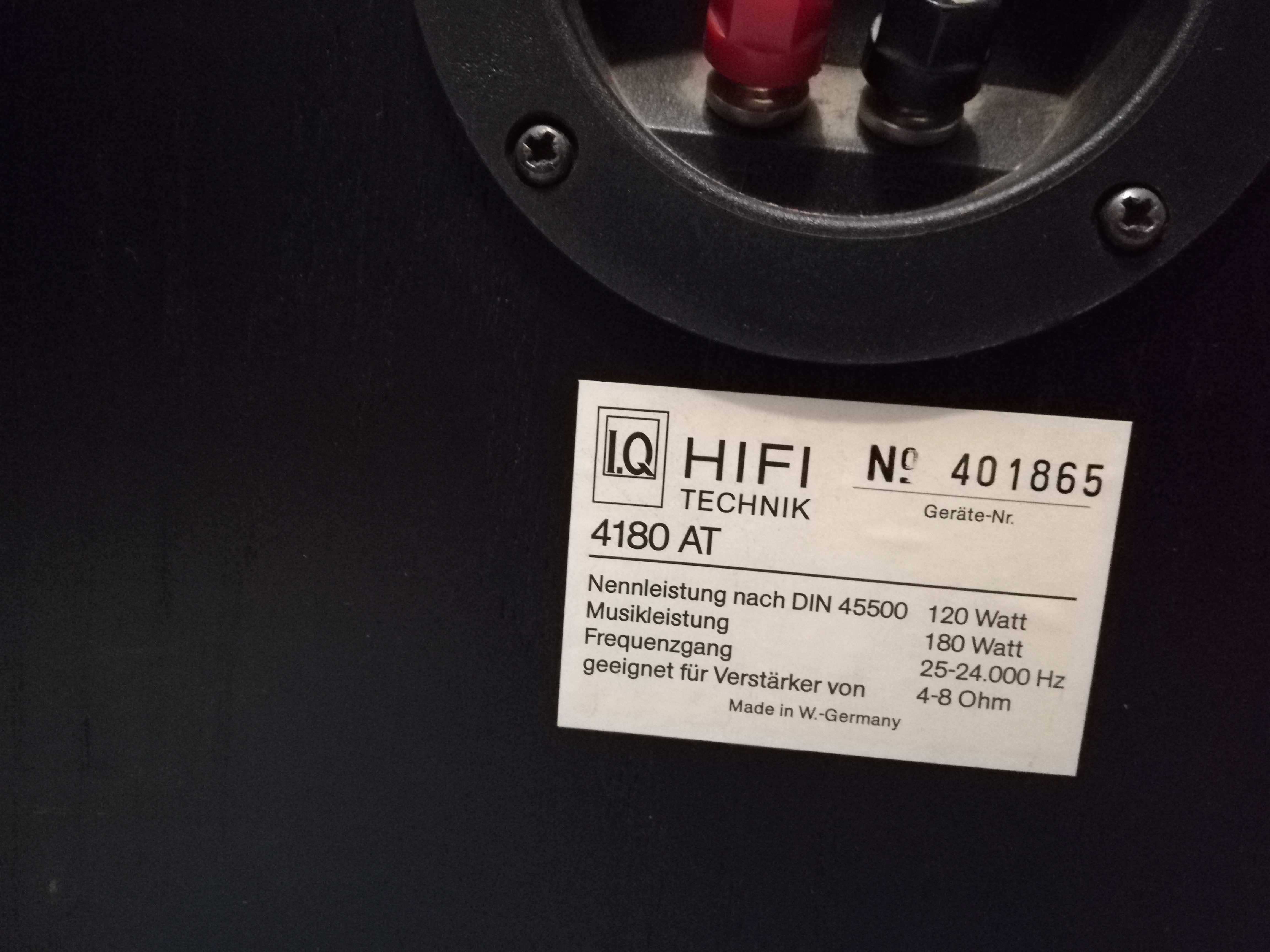 Boxe Rare High-End marca IQ Model 4180 AT - 180 watt/Impecabile/RFG