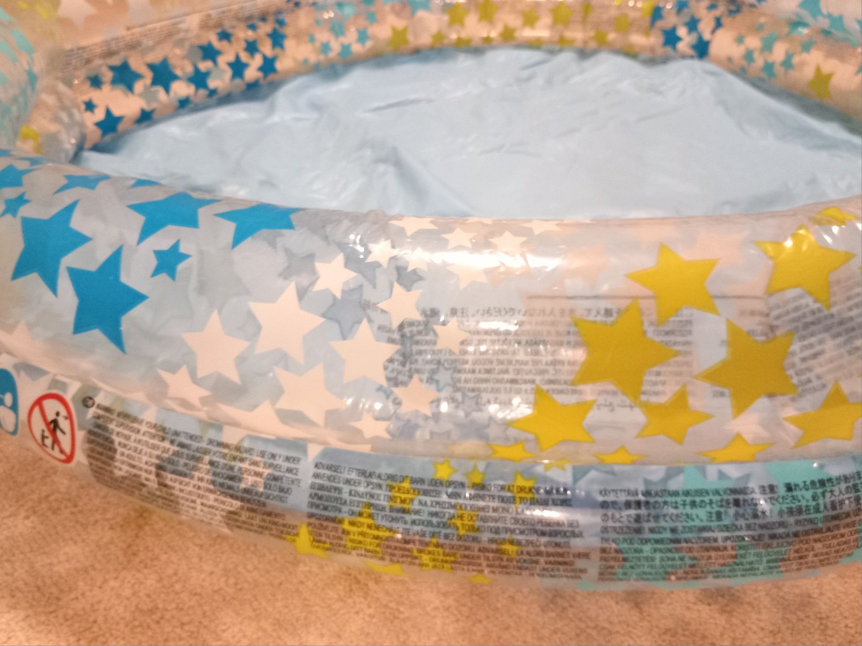 Детски надуваем басейн INTEX Fancy Stars 122х25 см + ТОПКА