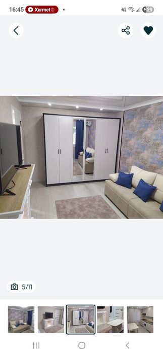 Сдаётся 1-шка в Мирзо-Улугбекском районе 1/2/5 уютная светлая срочно.