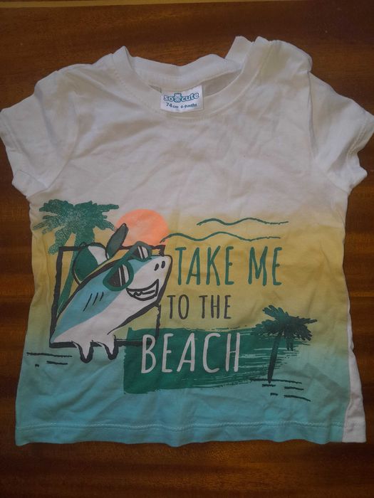 Tricou bebe baieti cu imprimeu plaja