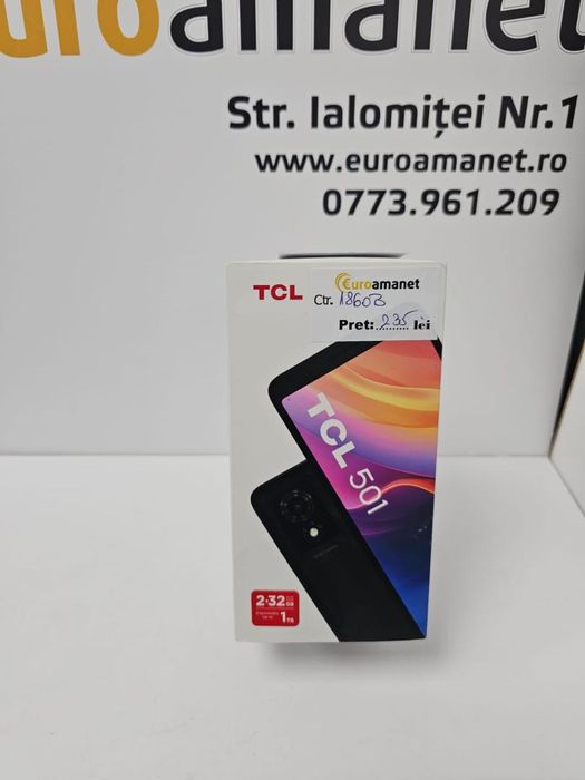 Telefon mobil TCL 501, 2GB RAM, 32GB, 4G, Prime Black -B-