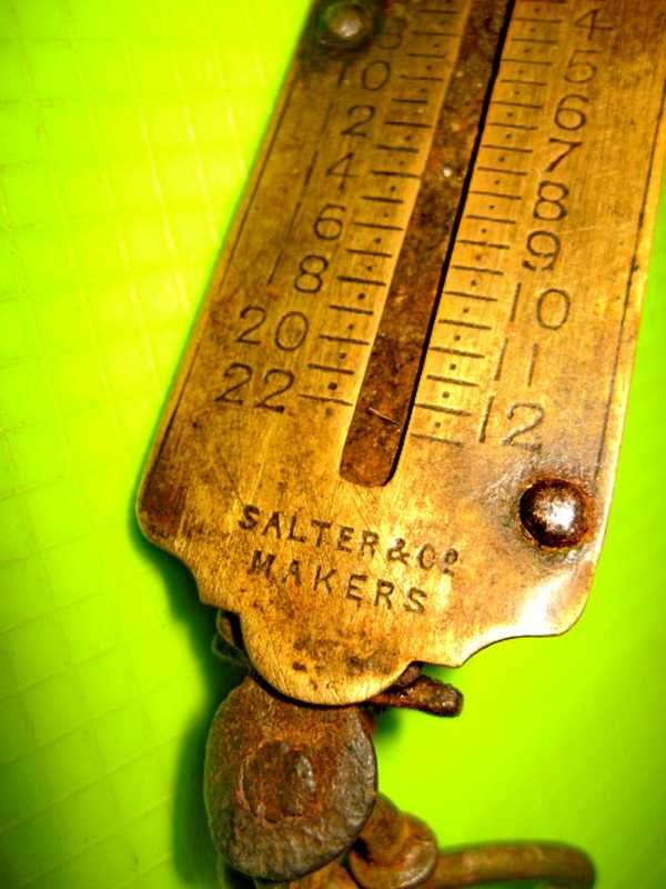 9781-Cantar mic vechi buzunar Salters. Co.-Makers-Hughes Patent.