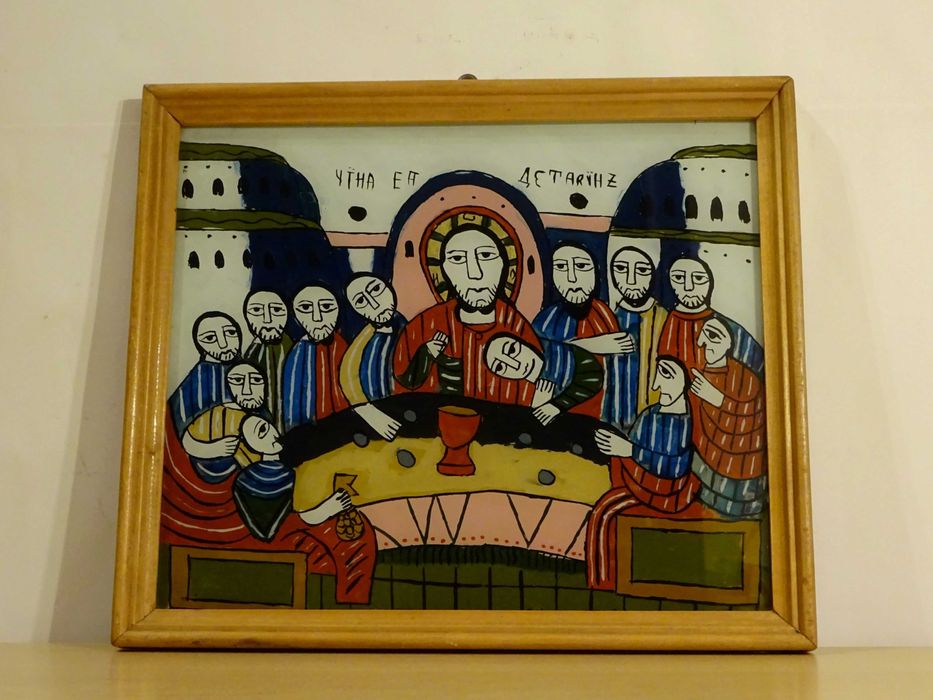 Icoana Cina cea de Taina, pictura rara de Feur Gheorghe, Nicula