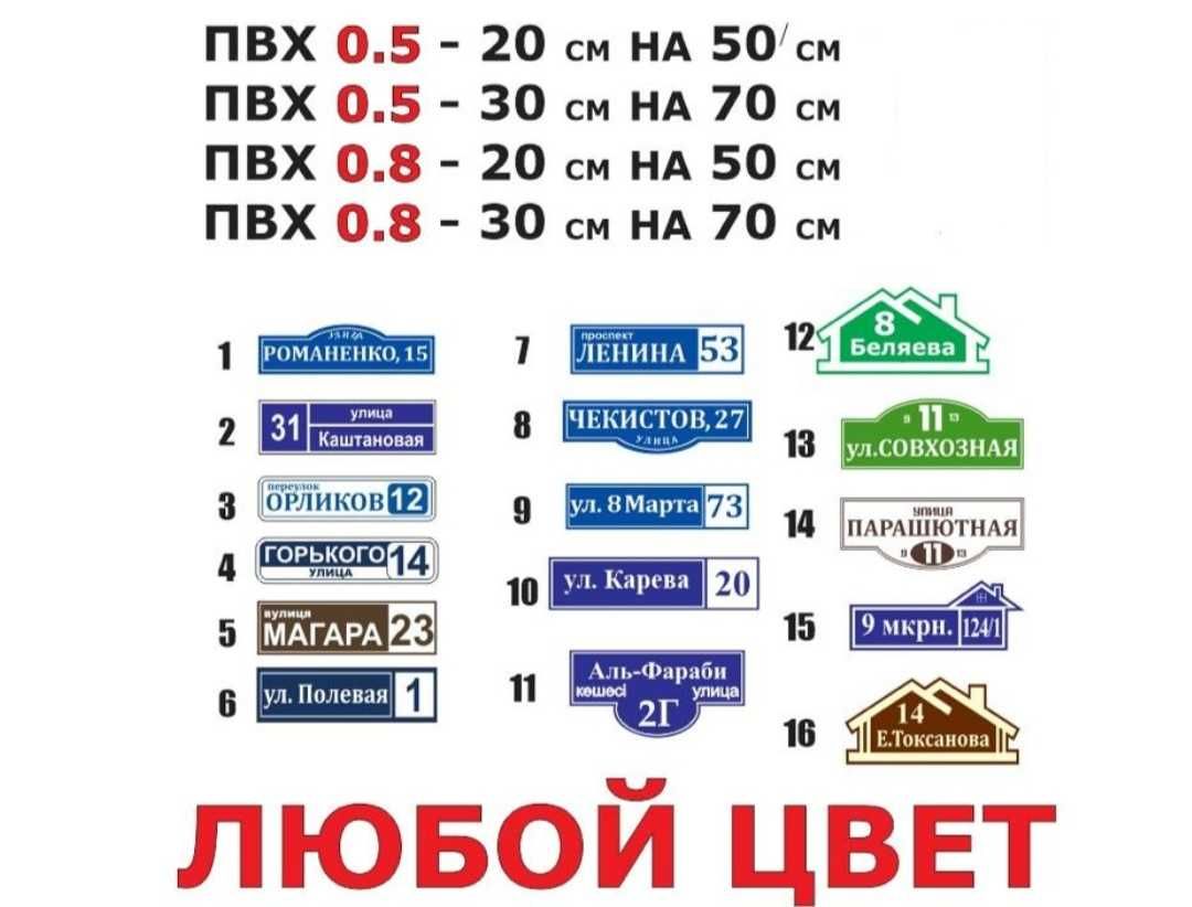 Адресные Таблички