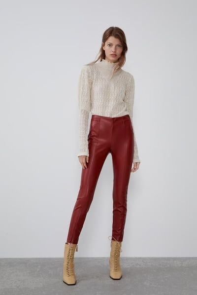 Кожен панталон Zara