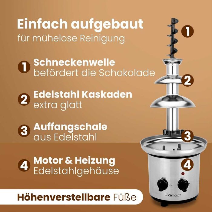 Шоколадов фонтан на три нива Clatronic (SKB 3248) 170W