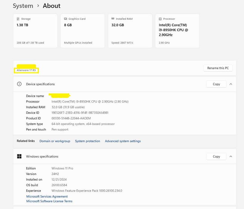 Laptop - alienware 17 R5