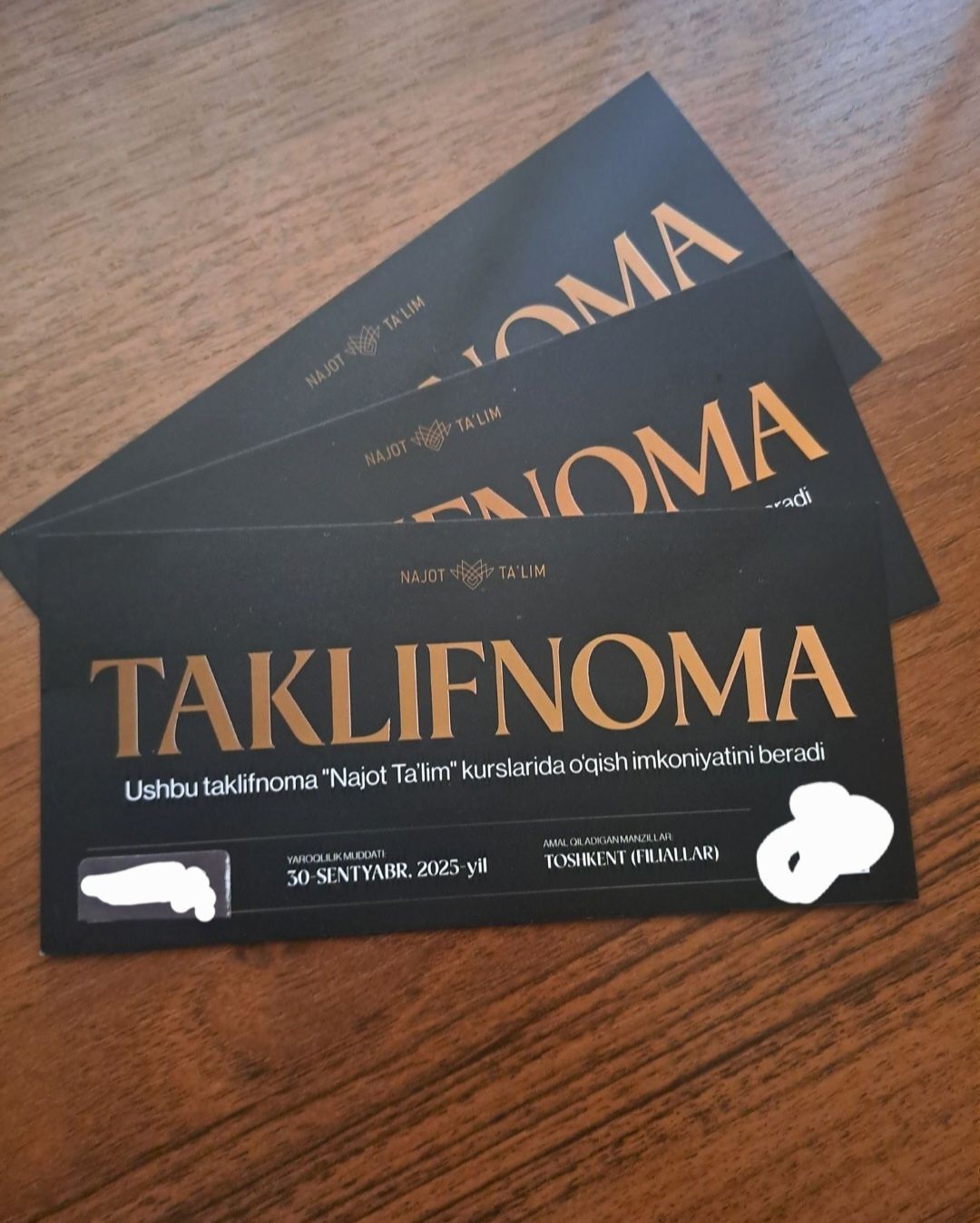 Najot Talim Taklifnoma